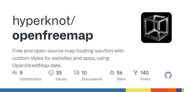 GitHub - hyperknot/openfreemap: Free and open-source map hosting solution with custom styles for websites and apps, using OpenStreetMap data