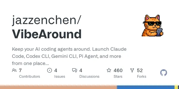 GitHub - jazzenchen/VibeAround: Keep your AI coding agents around. Launch Claude Code, Codex CLI, Gemini CLI, Pi Agent, and more from one place — side by side, connected, reachable, and ready to work across web, mobile, and messaging.