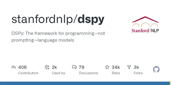 GitHub - stanfordnlp/dspy: DSPy: The framework for programming—not prompting—language models